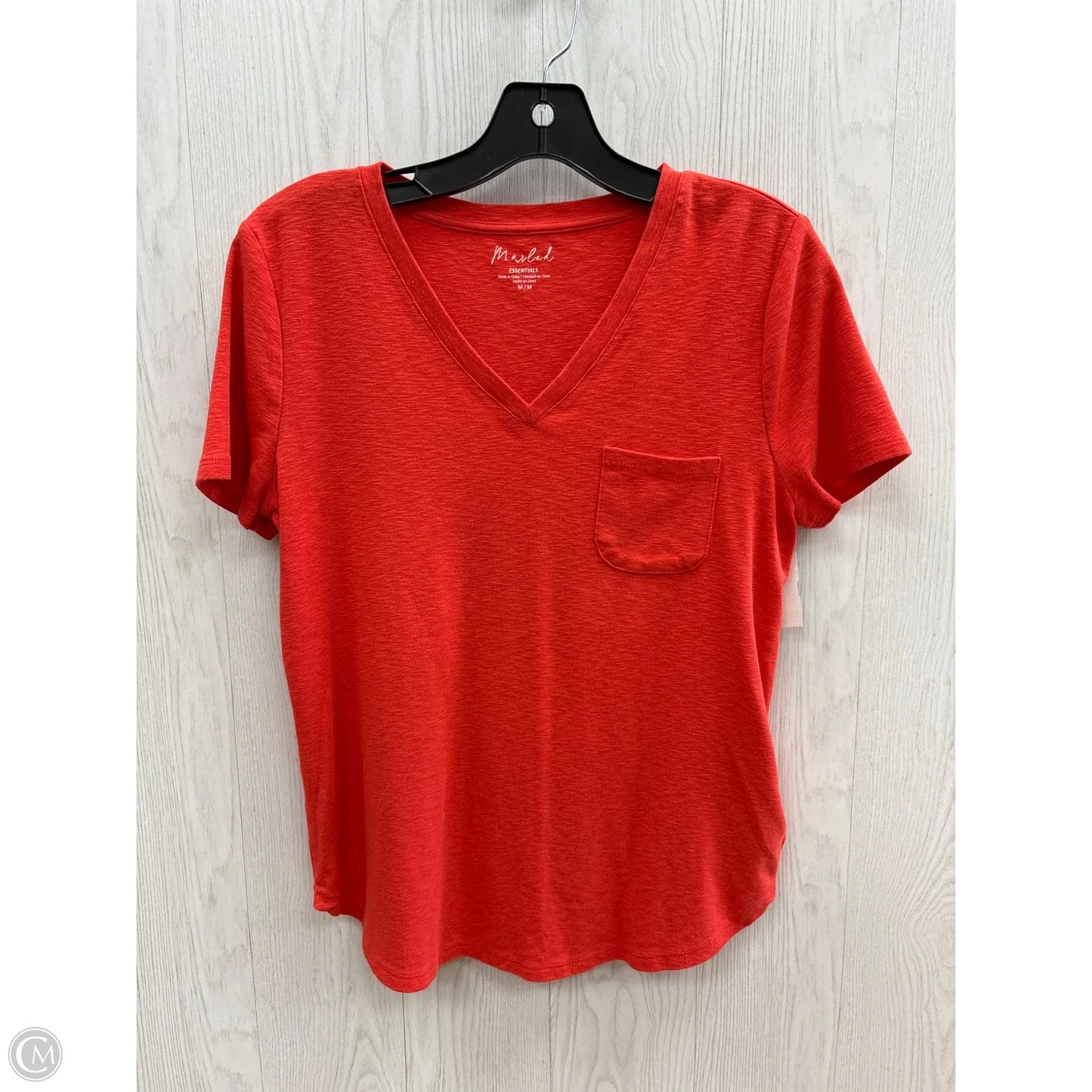 Top Short Sleeve By Marled In Orange, Size: M