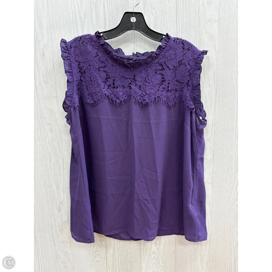 Top Short Sleeve By City Chic In Purple, Size: Xl