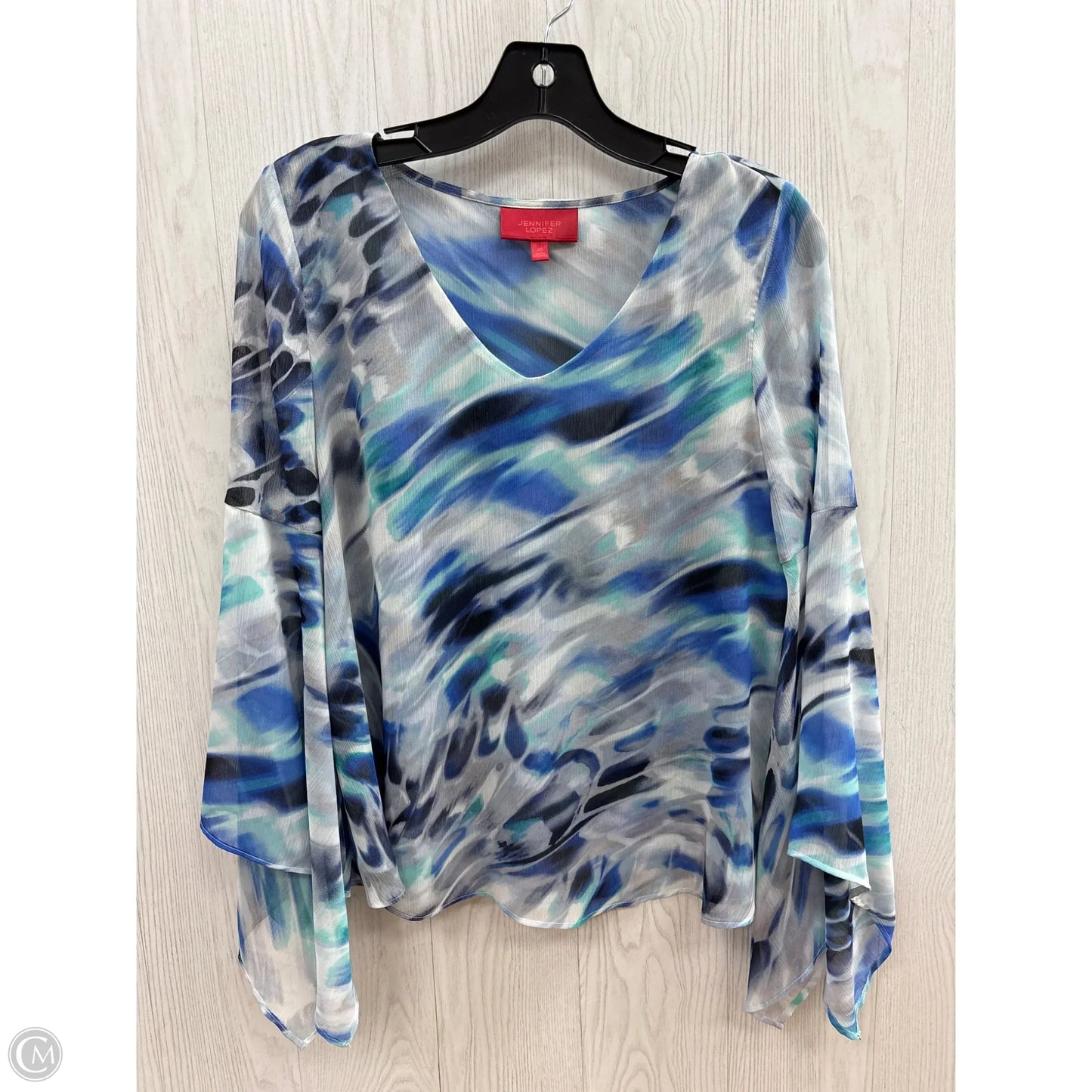 Top Long Sleeve By Jennifer Lopez In Blue, Size: Xs