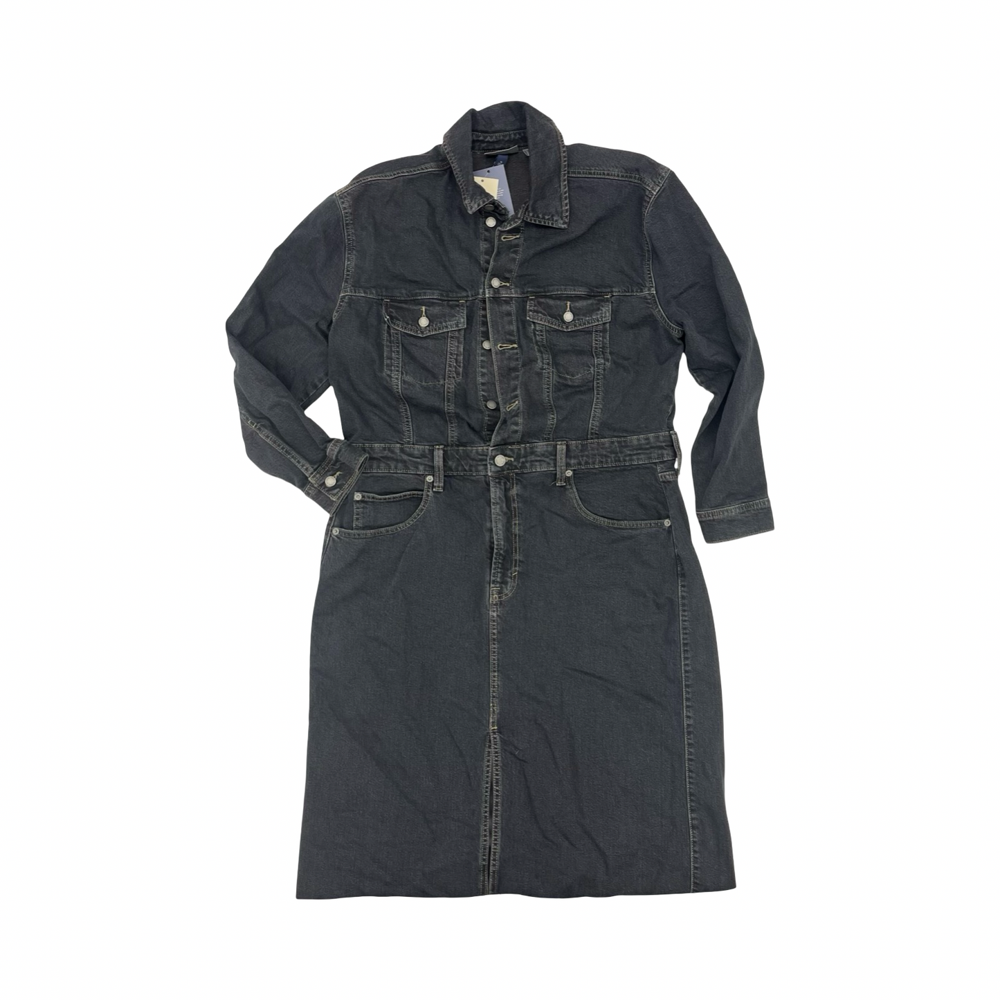 Dress Casual Maxi By Universal Thread In Black Denim, Size:16