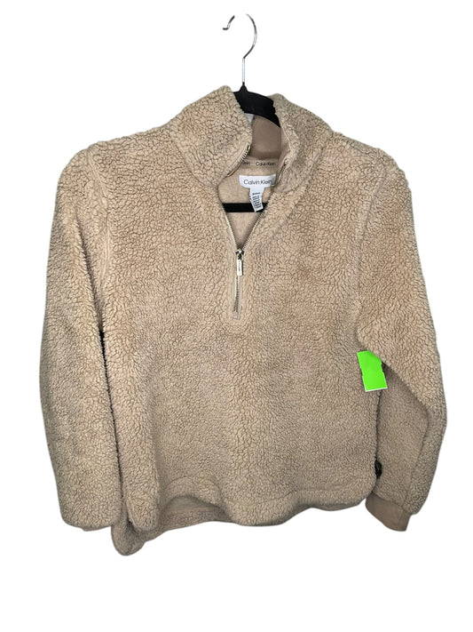 Sweatshirt Collar By Calvin Klein In Brown, Size: S