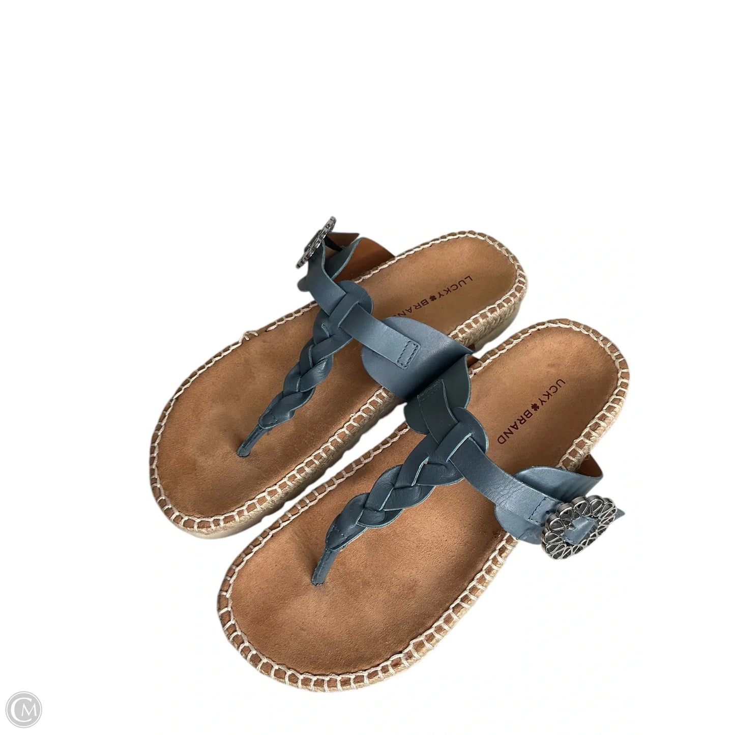 Sandals Flip Flops By Lucky Brand In Blue & Brown, Size: 7.5