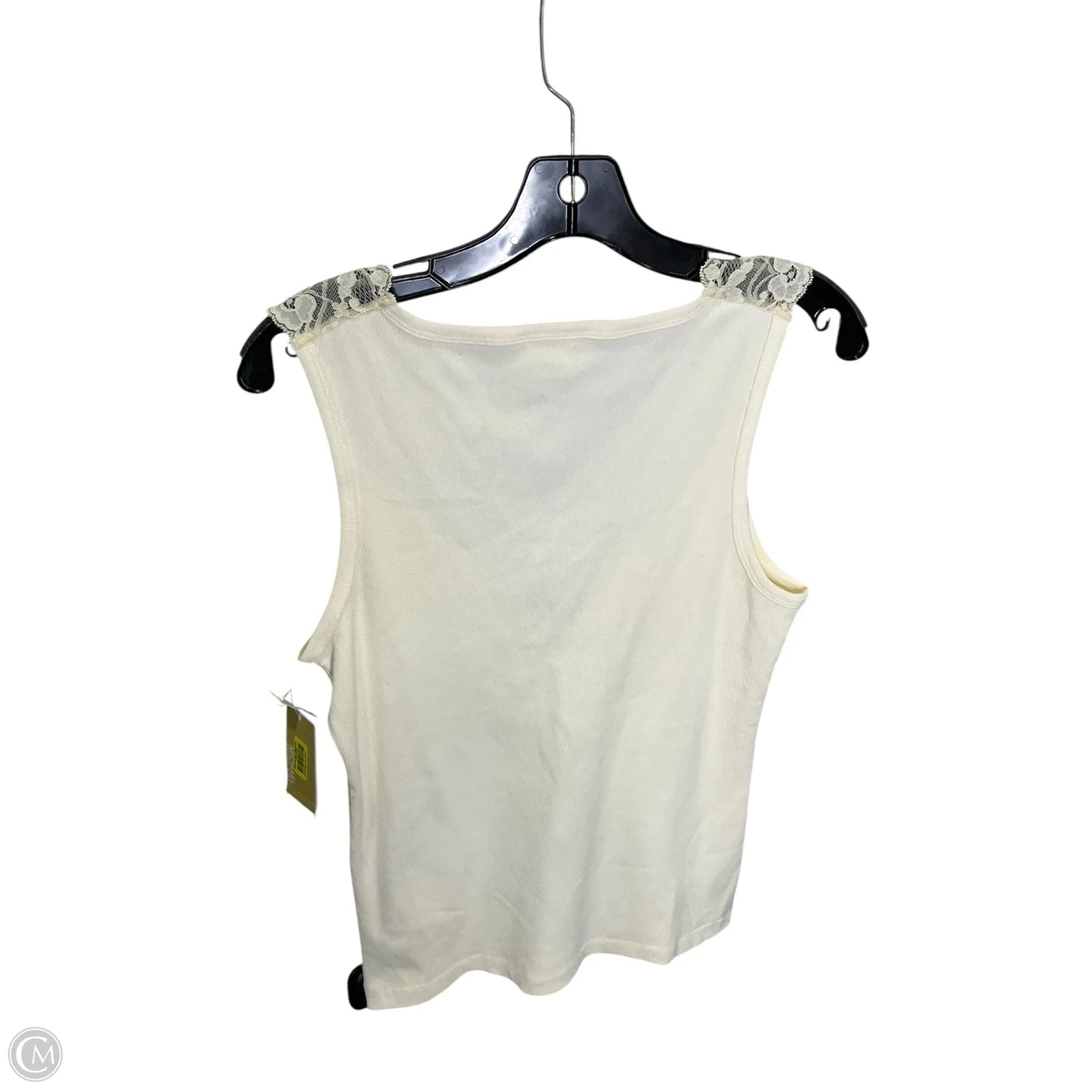 Tank Top Designer By Michael Kors In Cream, Size: Xl