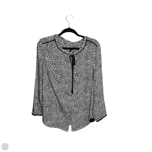 Top Long Sleeve By Talbots In Black & White, Size: Xl