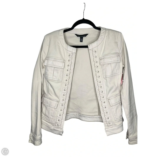 Jacket Denim By White House Black Market In Cream Denim, Size: Xs