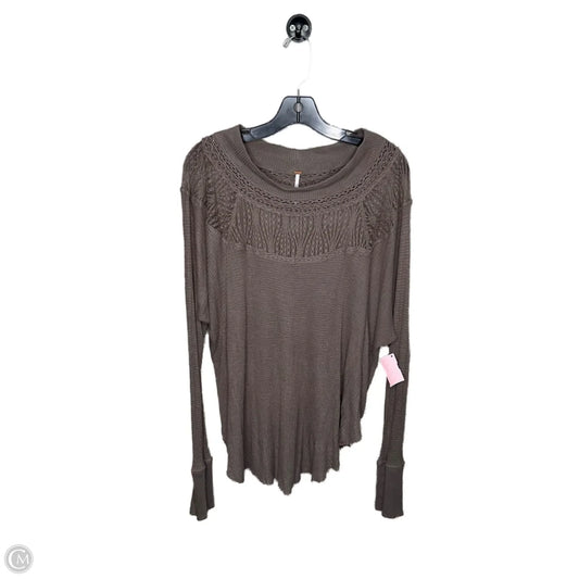 Top Long Sleeve By Free People In Brown, Size: M