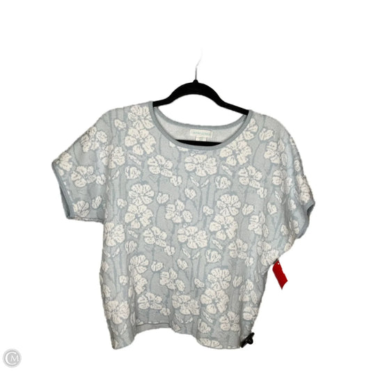 Sweater Short Sleeve By Cynthia Rowley In Blue & White, Size: M
