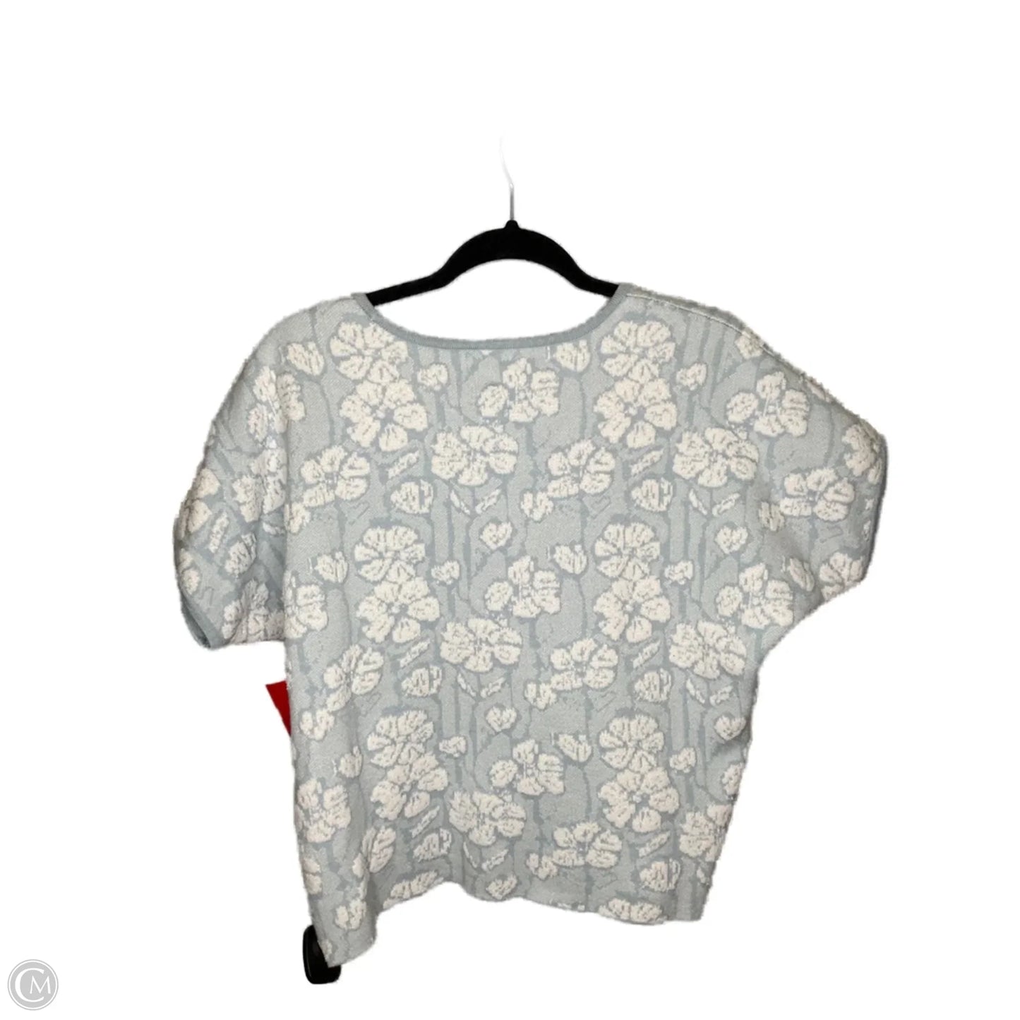 Sweater Short Sleeve By Cynthia Rowley In Blue & White, Size: M