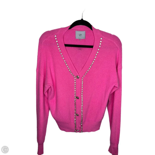 Cardigan By Clothes Mentor In Pink, Size: M
