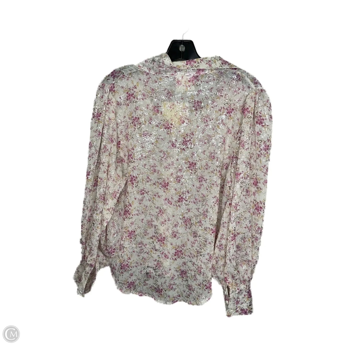 Blouse Long Sleeve By Clothes Mentor In Floral Print, Size: M