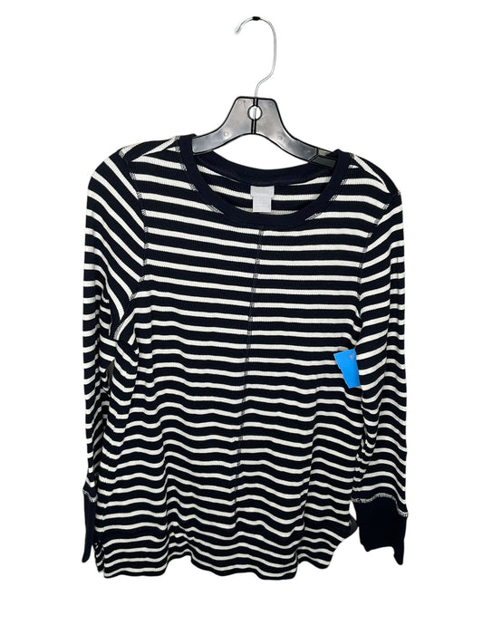 Top Long Sleeve By Chicos In Striped Pattern, Size: 2