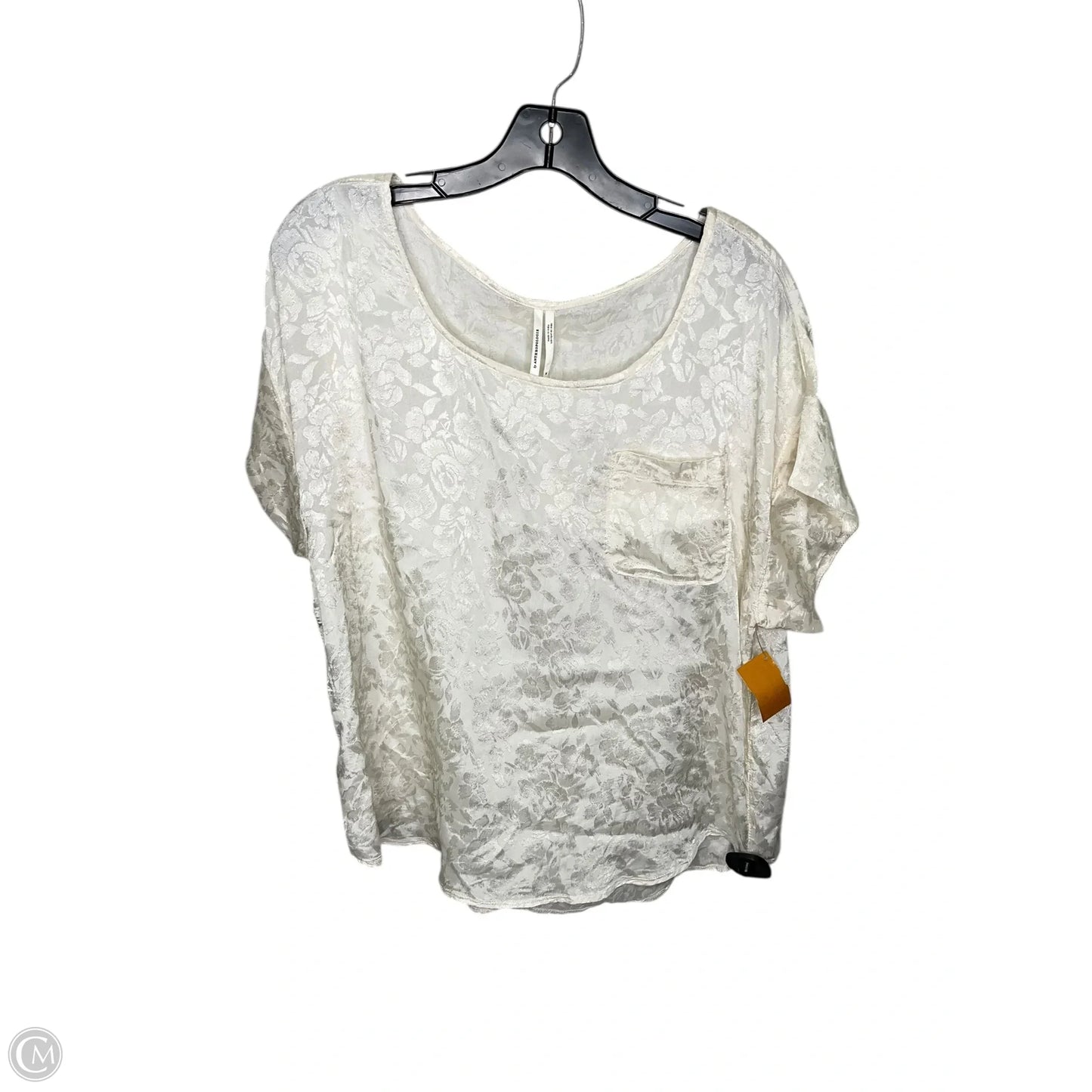 Top Short Sleeve By Anthropologie In Cream, Size: M