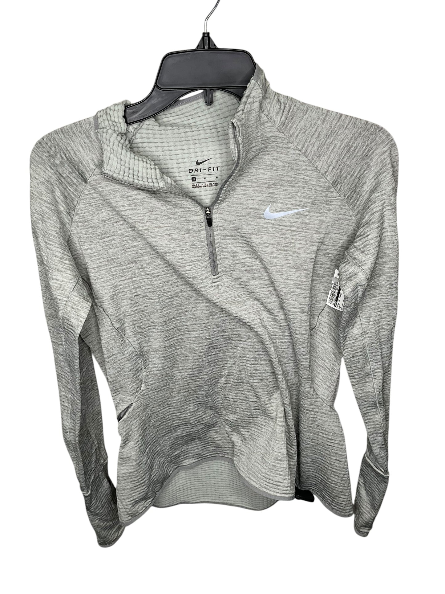 Athletic Jacket By Nike In Grey, Size: M