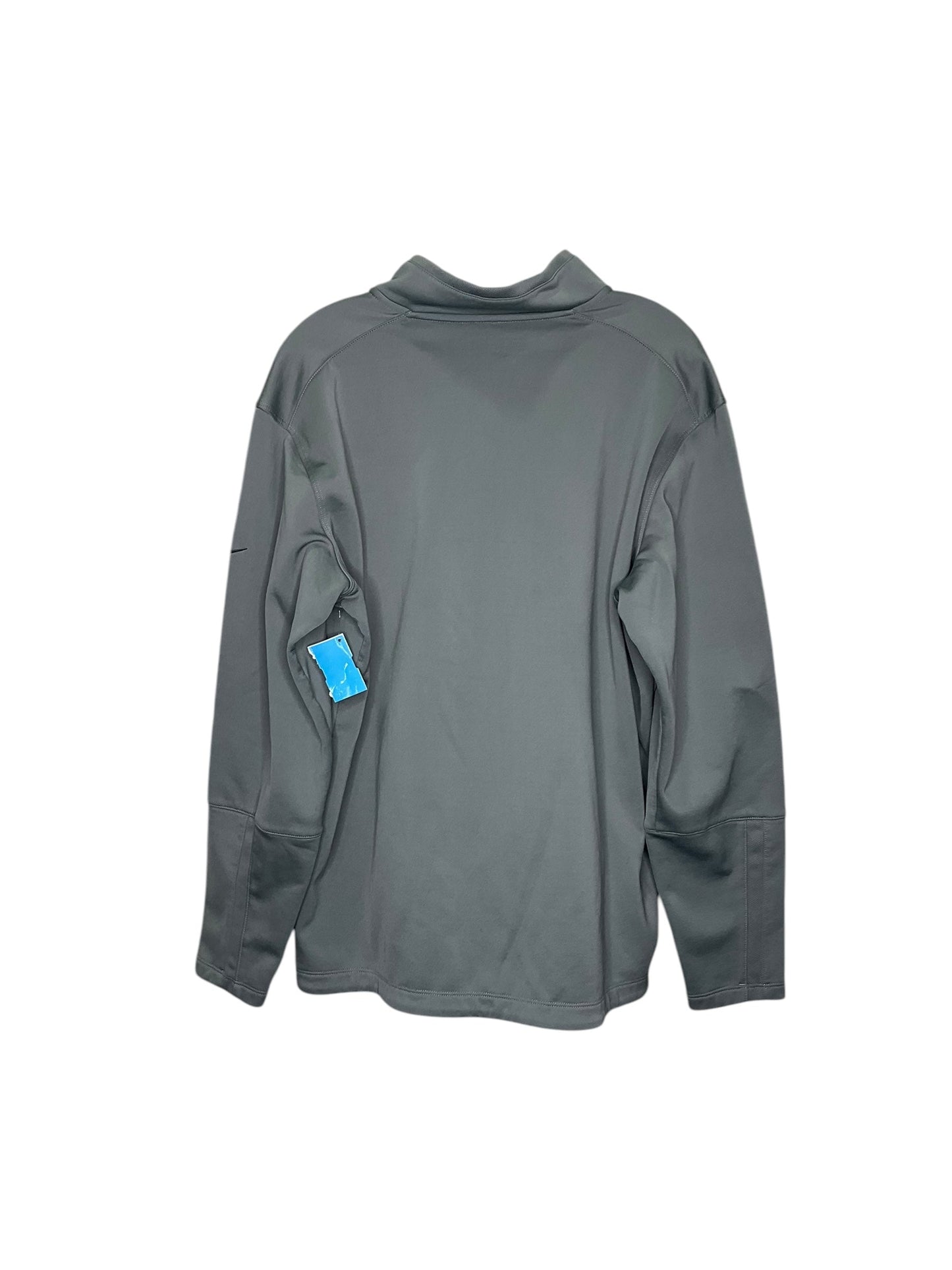 Athletic Sweatshirt Collar By Nike In Grey, Size: L