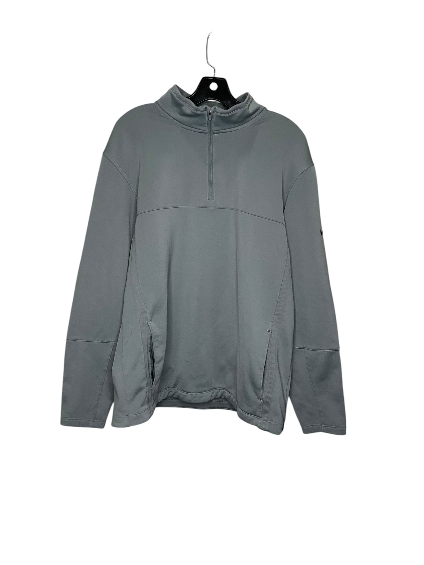 Athletic Sweatshirt Collar By Nike In Grey, Size: L