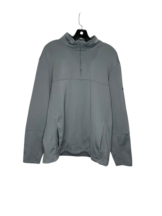 Athletic Sweatshirt Collar By Nike In Grey, Size: L