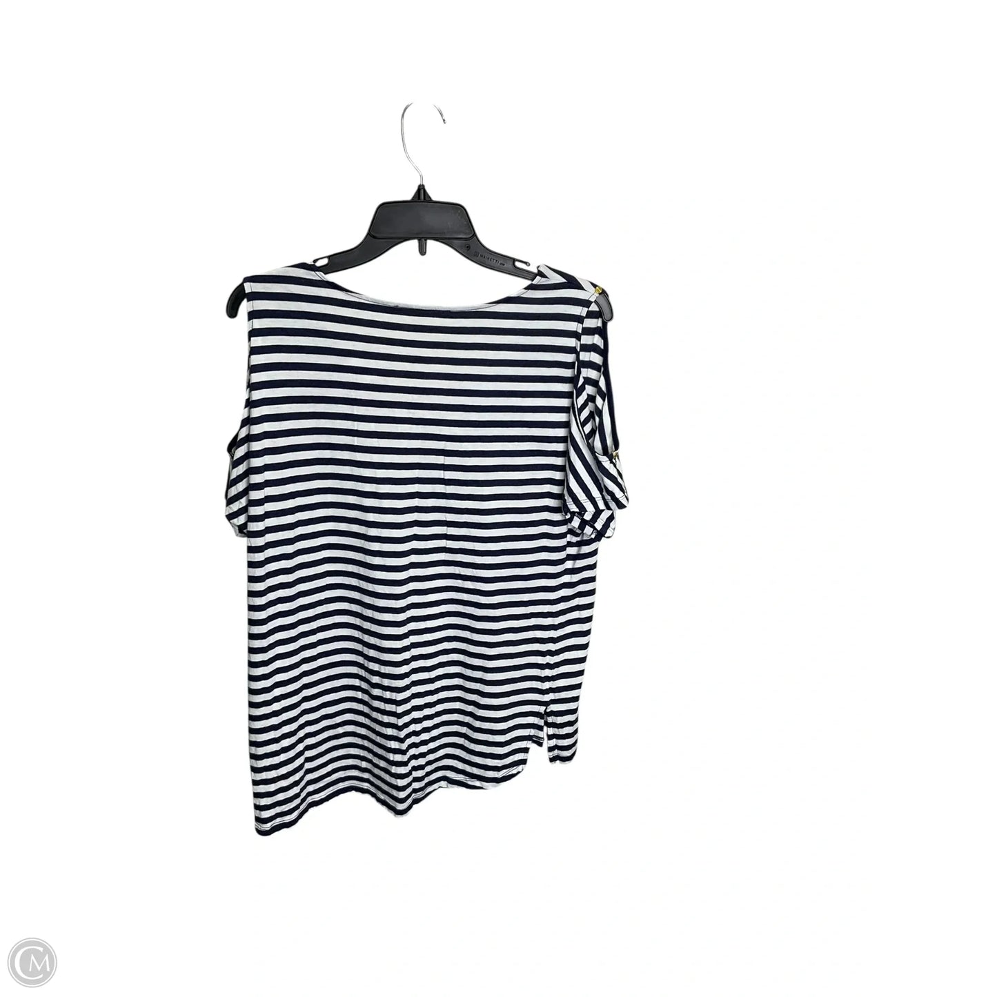 Top Short Sleeve By Michael By Michael Kors In Striped Pattern, Size: L