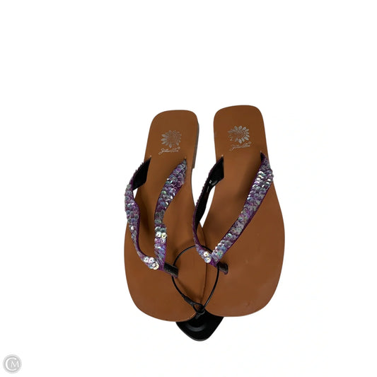 Shoes Flats By Yellow Box In Purple & Tan, Size: 6.5
