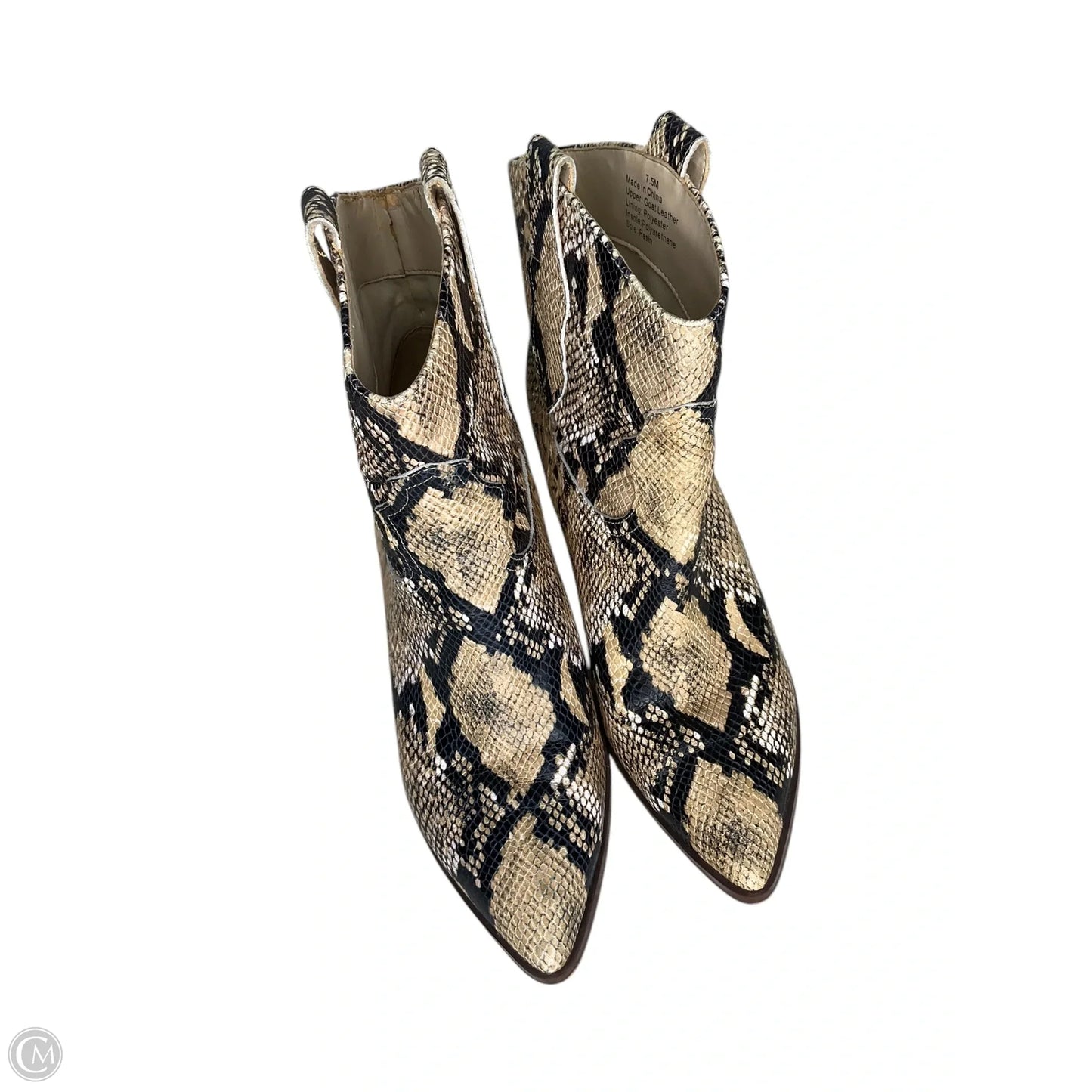 Boots Ankle Heels By Gibson And Latimer In Animal Print, Size: 7.5