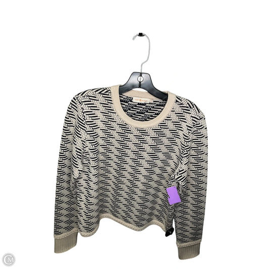 Sweater Cardigan Designer By Tory Burch In Black & White, Size: Xl