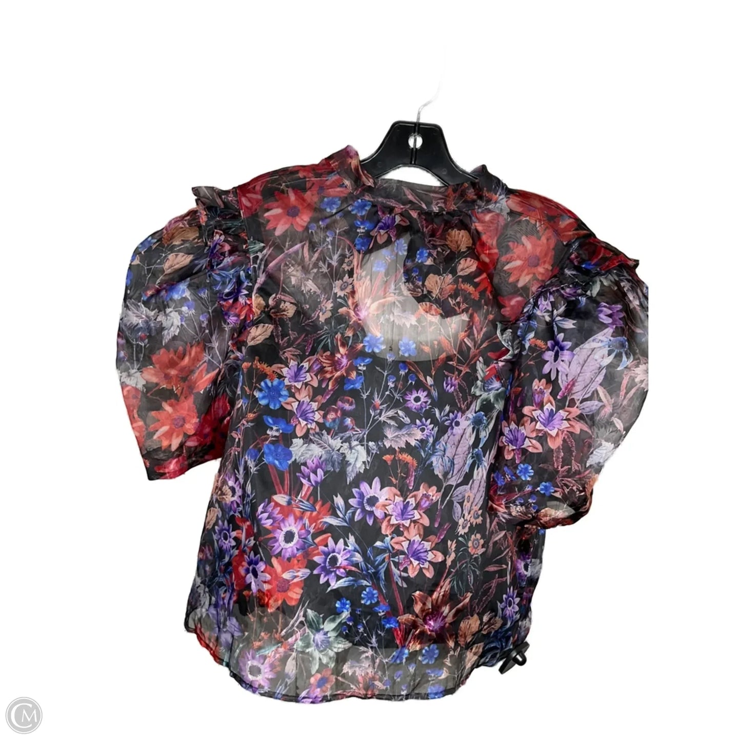 Blouse Short Sleeve By Anthropologie In Multi-colored, Size: S