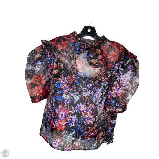 Blouse Short Sleeve By Anthropologie In Multi-colored, Size: S