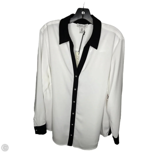 Blouse Long Sleeve By Rachel Zoe In Black & White, Size: 1x