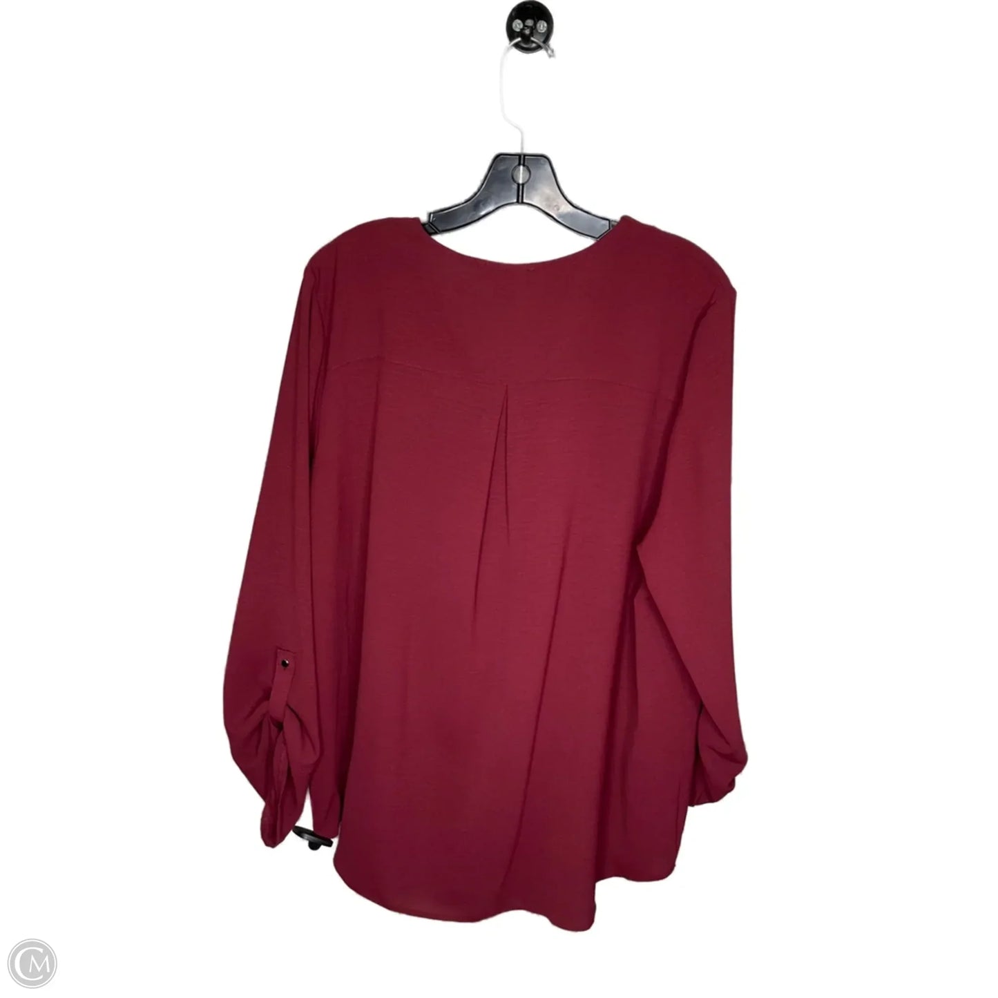 Blouse Long Sleeve By Clothes Mentor In Maroon, Size: 14