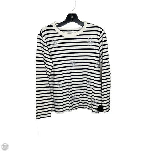 Top Long Sleeve By Talbots In Blue & White, Size: Xs
