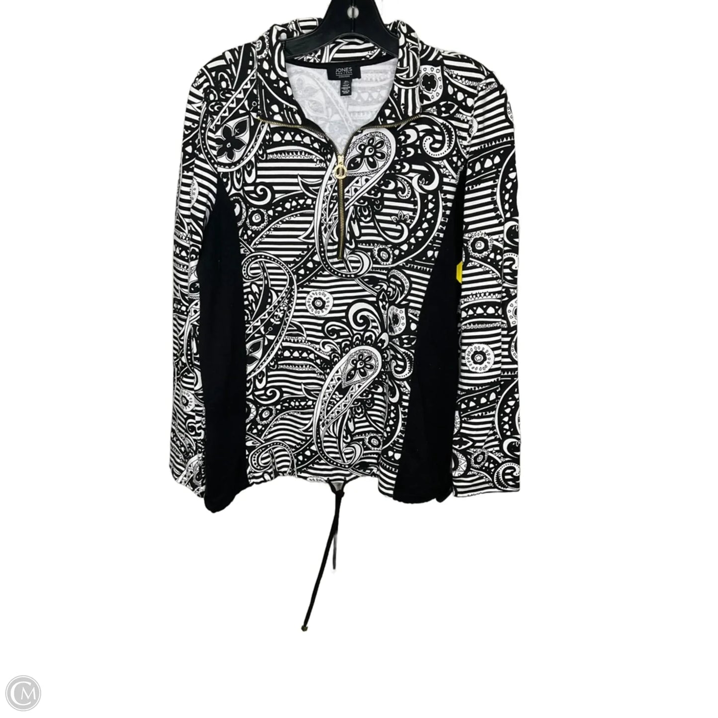 Athletic Jacket By Jones New York In Black & White, Size: L