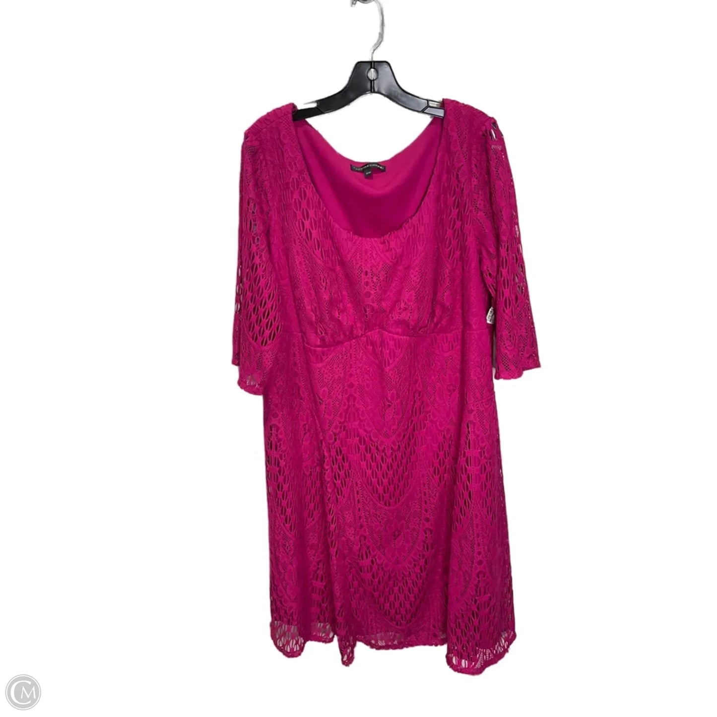 Dress Casual Midi By Chris Mclaughlin In Pink, Size: 18