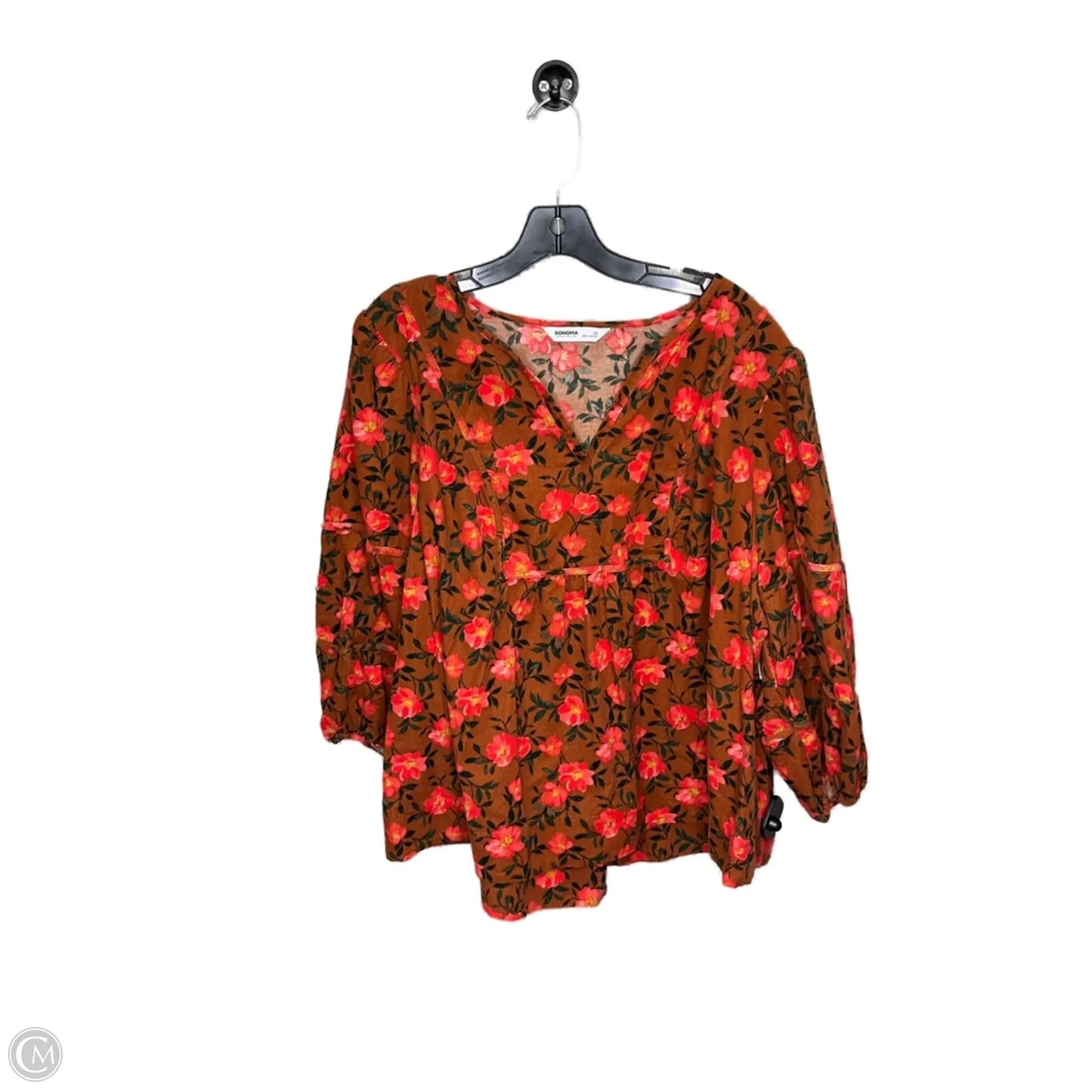 Top 3/4 Sleeve By Sonoma In Orange, Size: 2x
