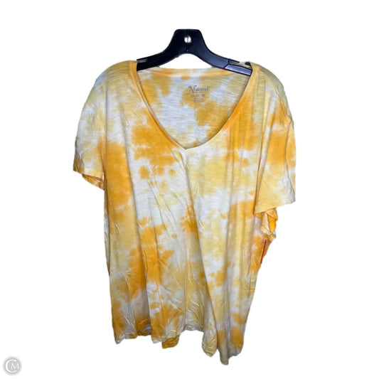 Top Short Sleeve By Natural Reflections In Yellow, Size: 2x
