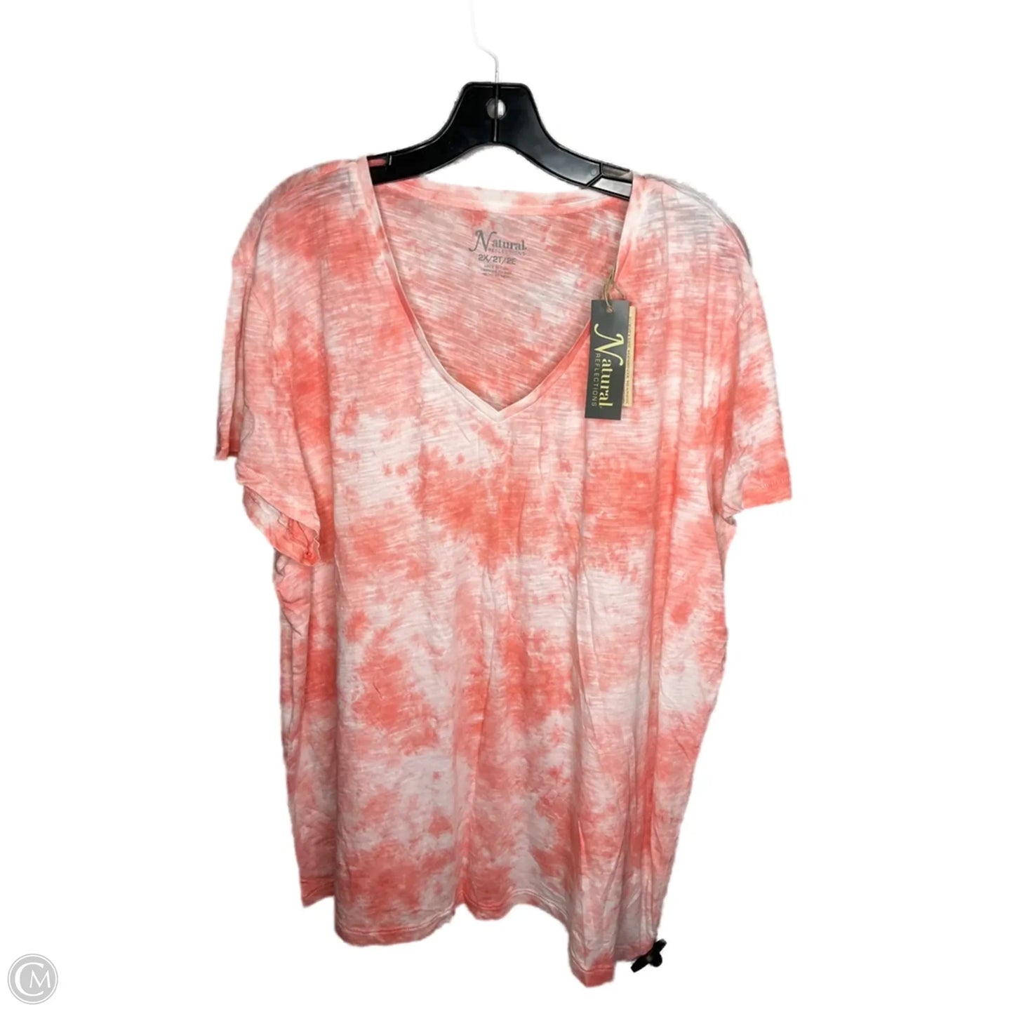 Top Short Sleeve By Natural Reflections In Pink, Size: 2x