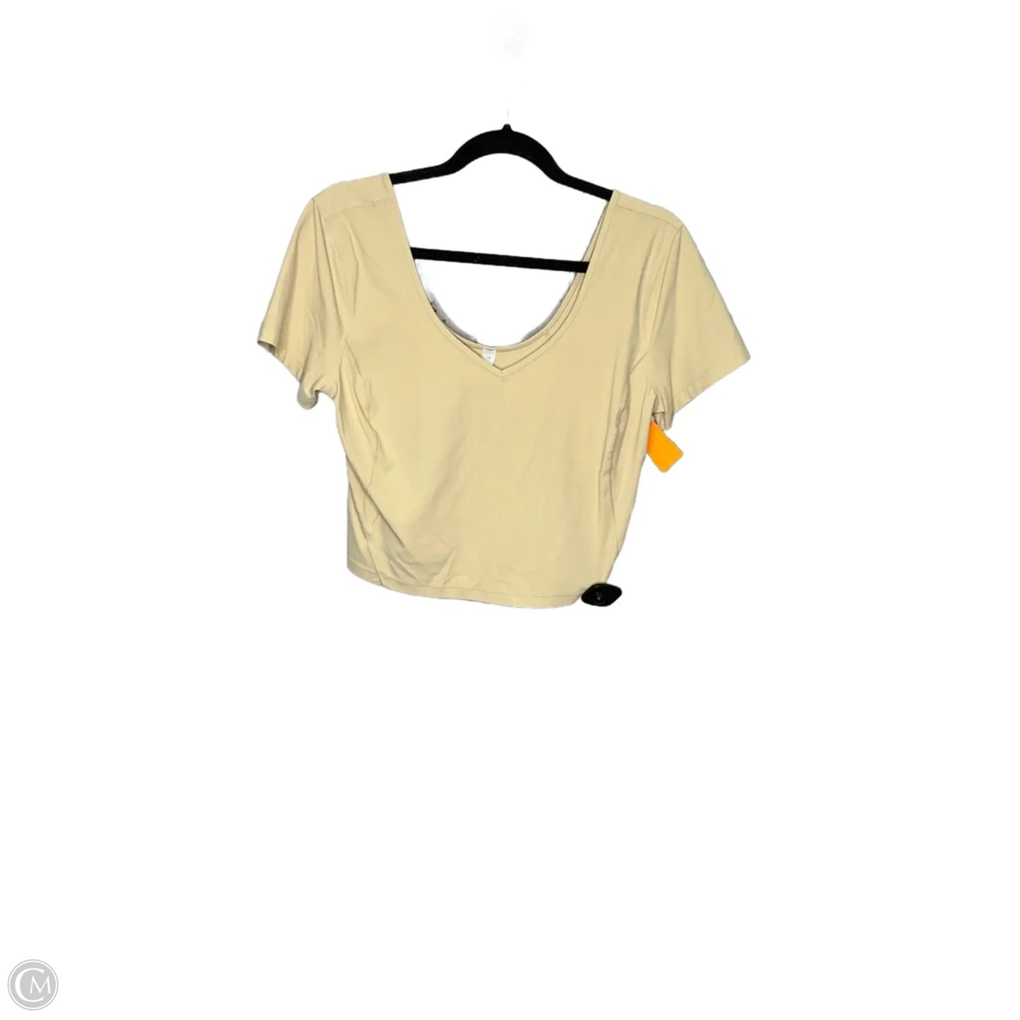 Athletic Top Short Sleeve By Lululemon In Tan, Size: 12