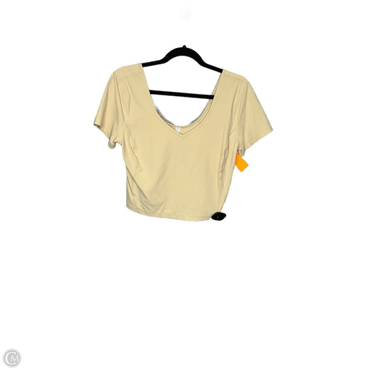 Athletic Top Short Sleeve By Lululemon In Tan, Size: 12