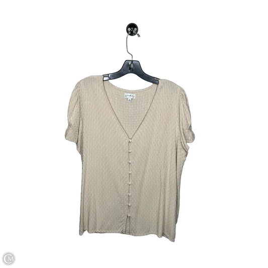 Top Short Sleeve By Wonderly In Tan, Size: 1x