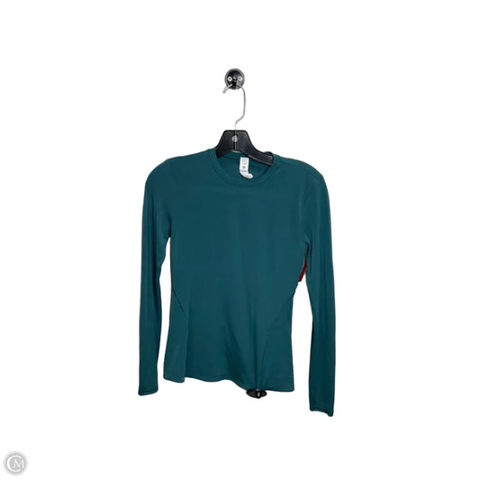 Athletic Top Long Sleeve Collar By Lululemon In Teal, Size: S
