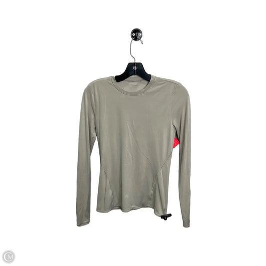 Athletic Top Long Sleeve Collar By Lululemon In Taupe, Size: S