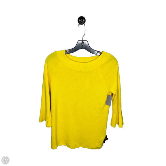Top 3/4 Sleeve By Talbots In Yellow, Size: Sp
