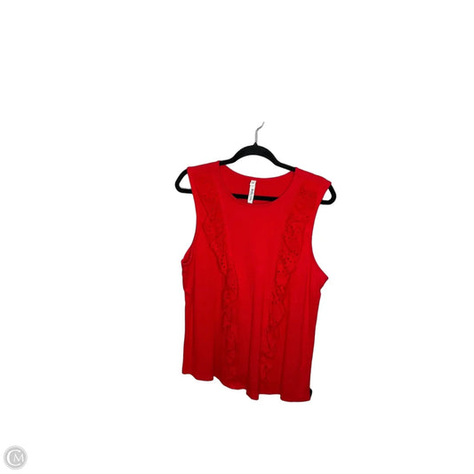 Top Sleeveless By Clothes Mentor In Red, Size: 3x