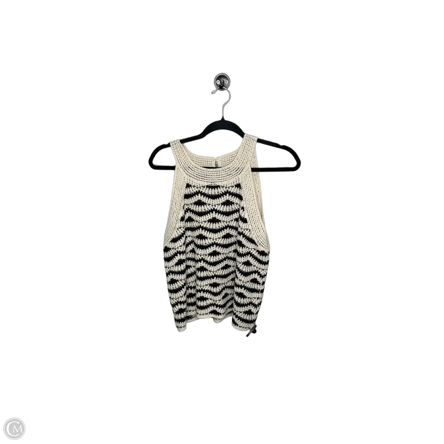 Top Sleeveless By Loft In Black & Cream, Size: M