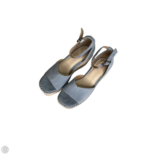 Sandals Heels Wedge By Crown Vintage In Blue, Size: 8