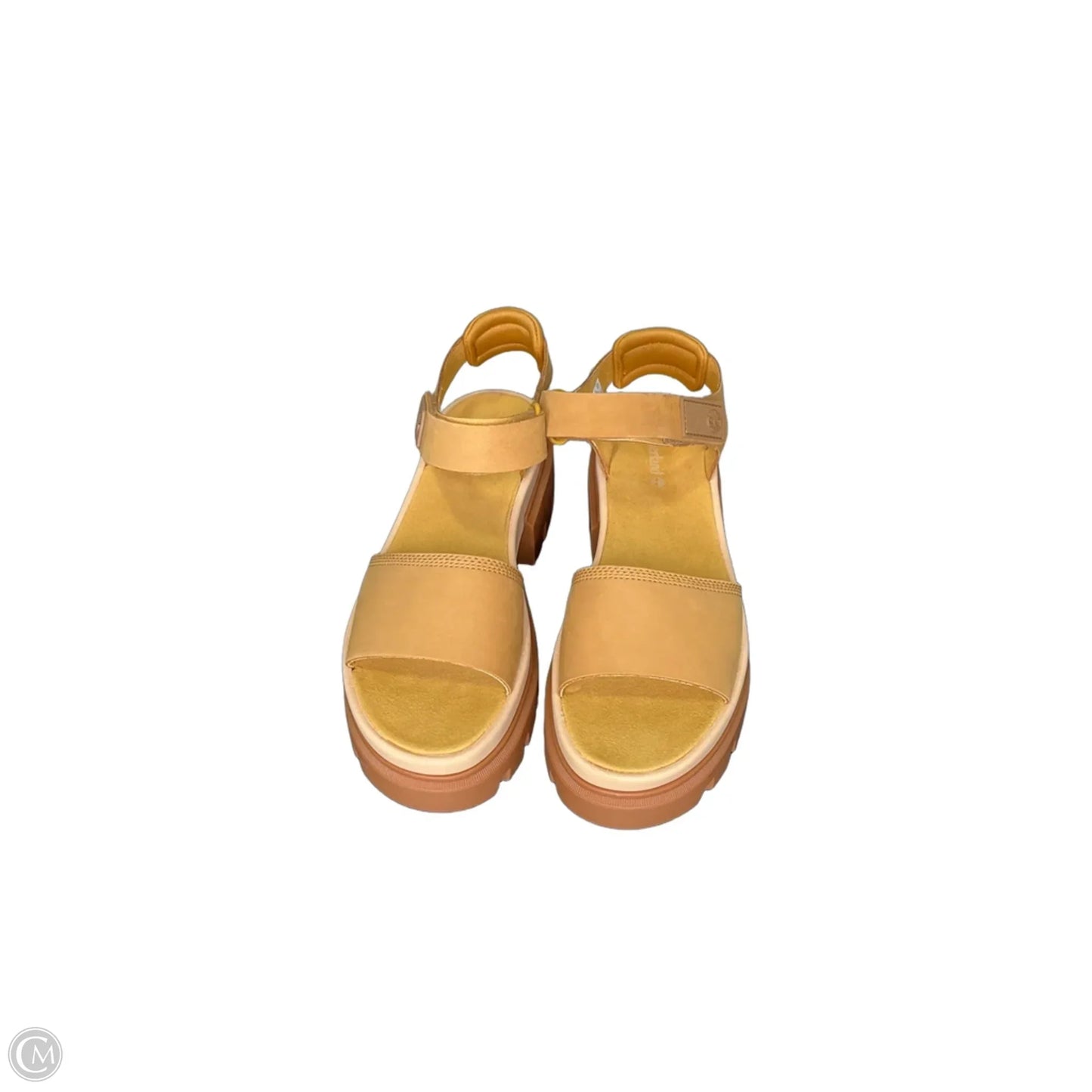 Sandals Heels Block By Timberland In Tan, Size: 9.5