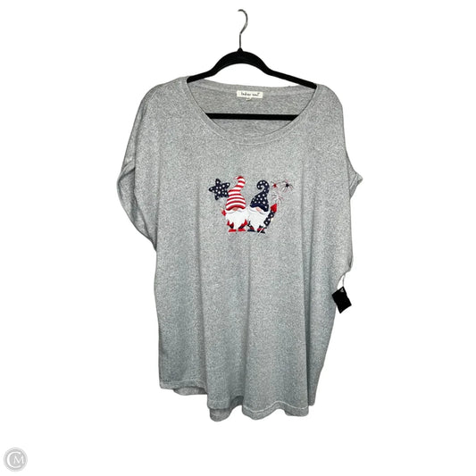 Top Short Sleeve By Indigo Soul In Grey, Size: 2x