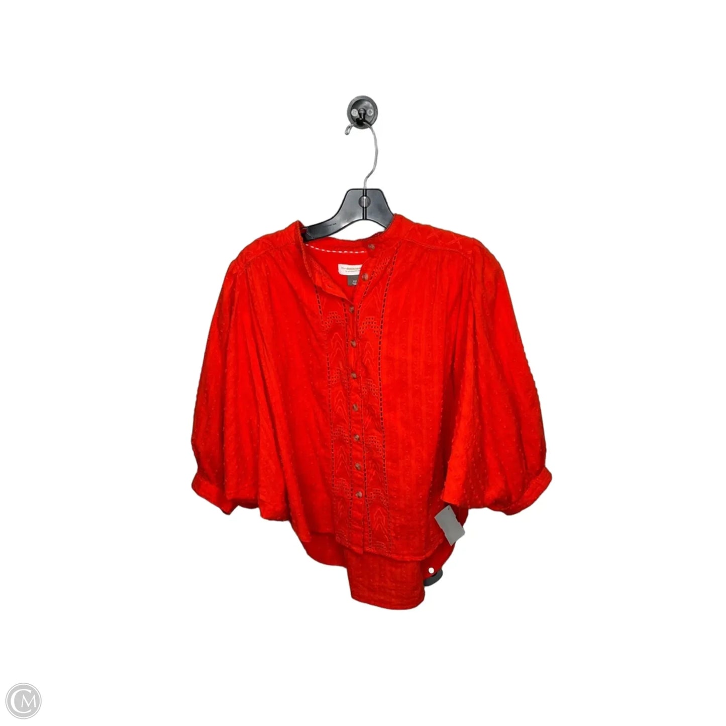 Top Short Sleeve By Anthropologie In Orange, Size: Xs
