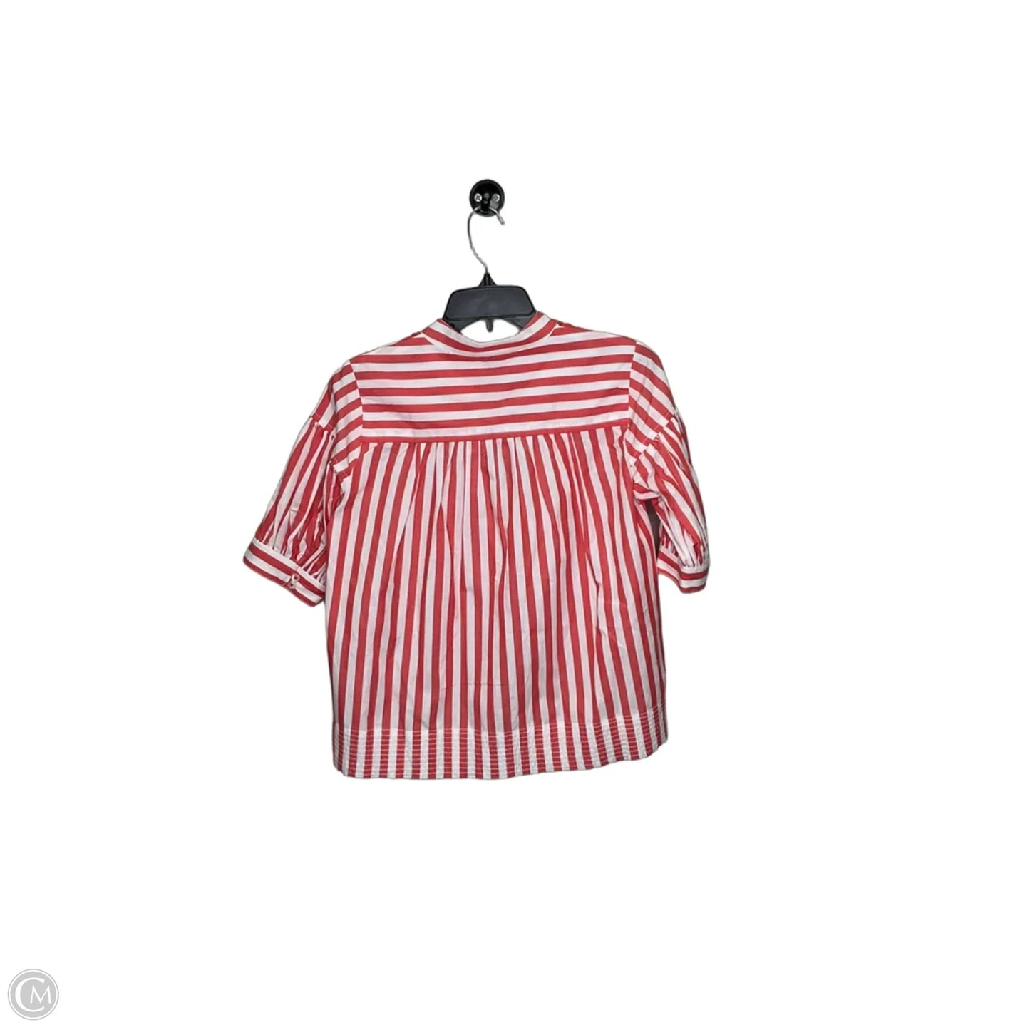 Top Short Sleeve By Anthropologie In Red & White, Size: Xs