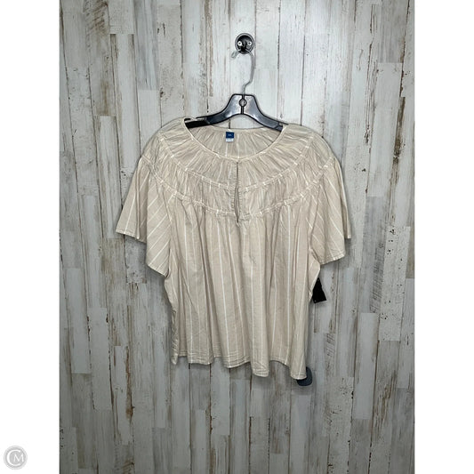 Top Short Sleeve By Old Navy In Tan, Size: 1x