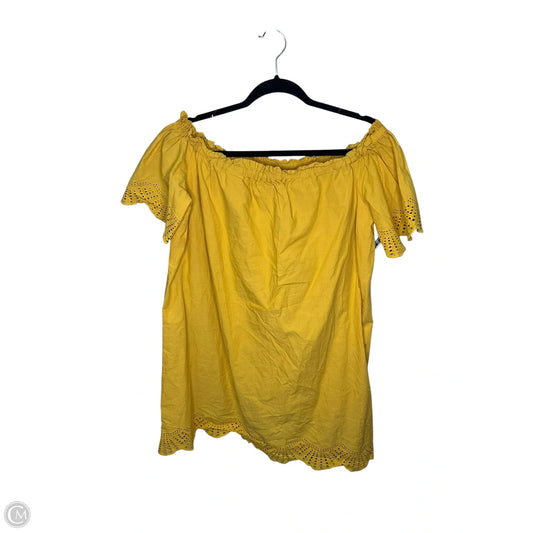 Top Short Sleeve By Iris In Yellow, Size: Xl