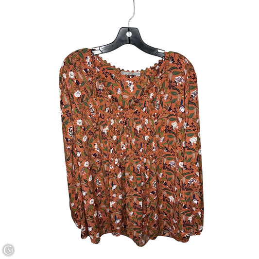 Top Long Sleeve By Clothes Mentor In Floral Print, Size: 3x